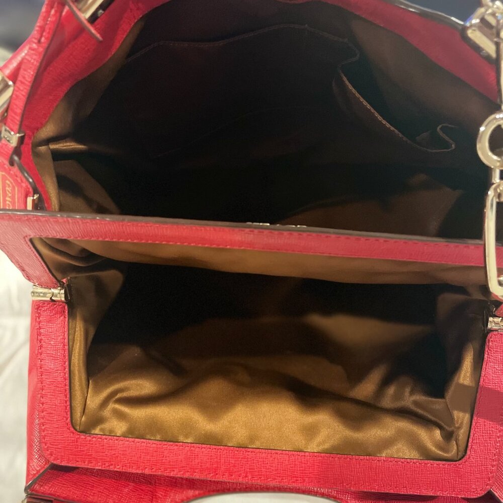 Authentic Coach Madison Cherry/ Red Satchel/Shoulder Bag - Picture 6 of 14